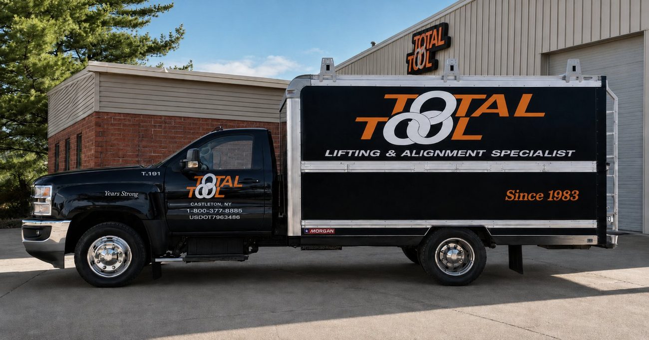 A Total Tool service truck outside the Castleton, New York shop